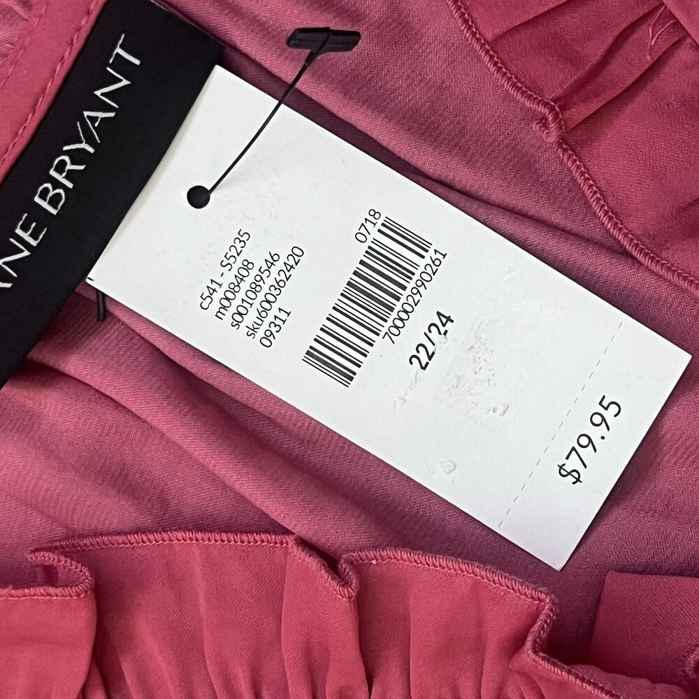Lane Bryant Pink Pleated Sleeveless Gown NWT Size 22/24 Maxi Dress Wedding Guest - Picture 4 of 12
